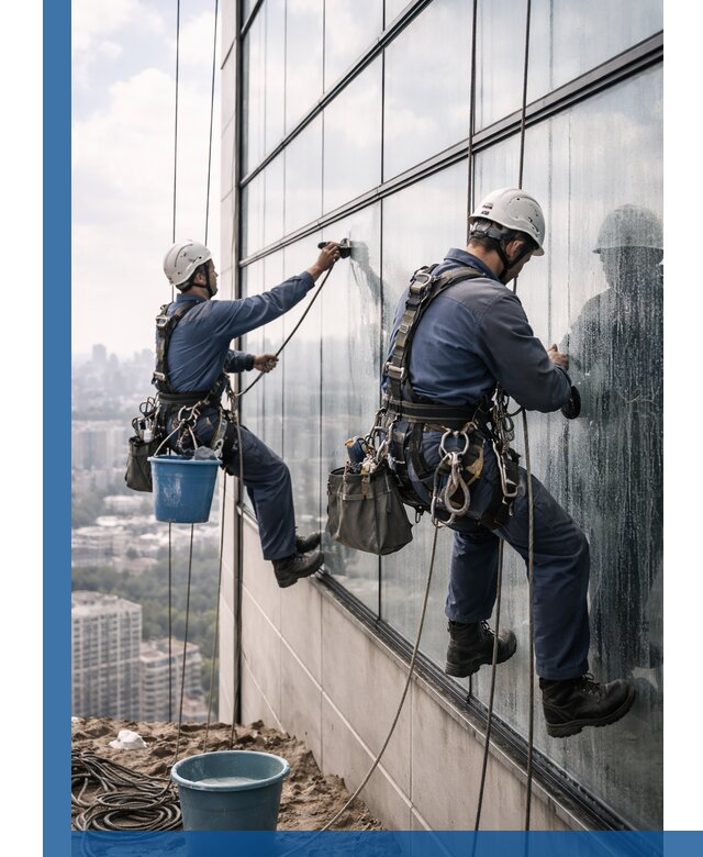 Профессиональная мойка фасадных окон альпинистами в Черемхове