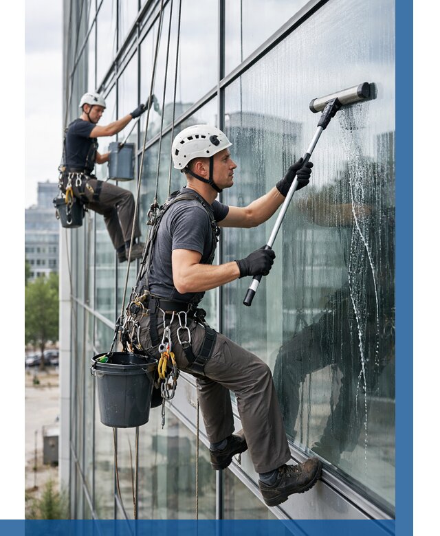 Мойка витражей альпинистами в Черемхове от 730 р. под ключ|ВЫСОТНИК-Чрм