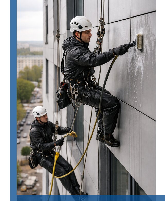 Профессиональная мойка фасада из композита в Черемхове
