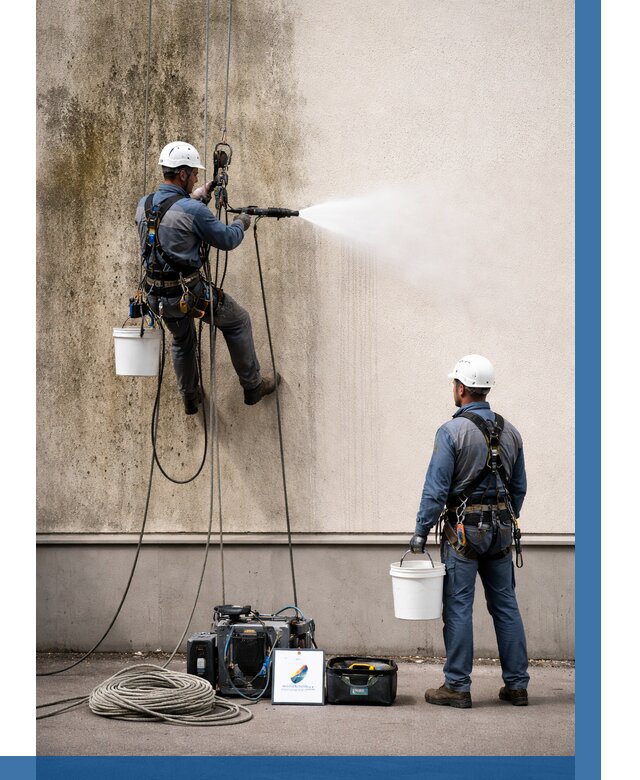 Очистка фасада от плесени в Черемхове от 313 р. | ВЫСОТНИК-Чрм