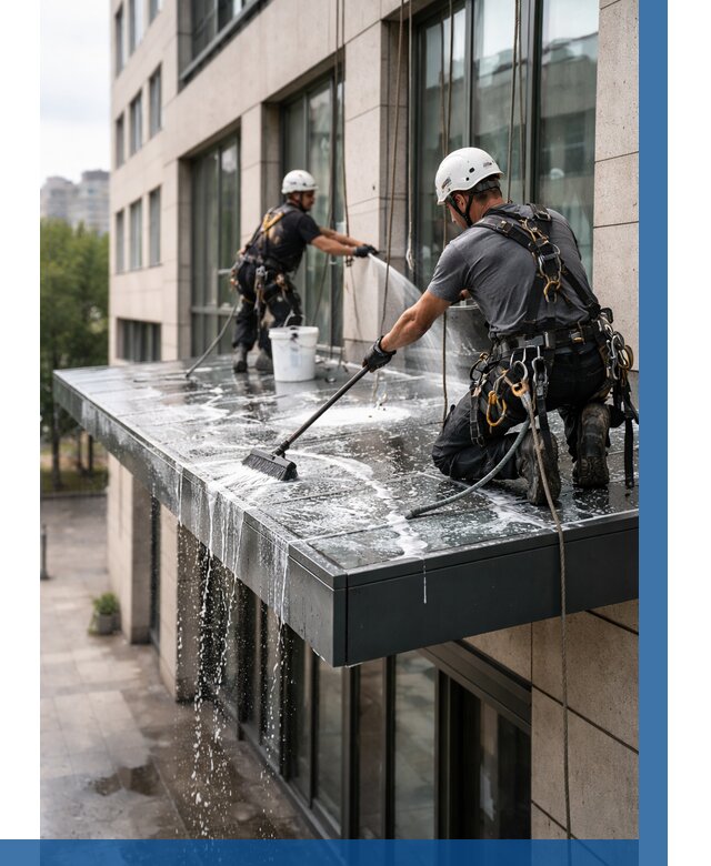 Мойка козырьков и навесов в Черемхове от 3649 р. | ВЫСОТНИК-Чрм