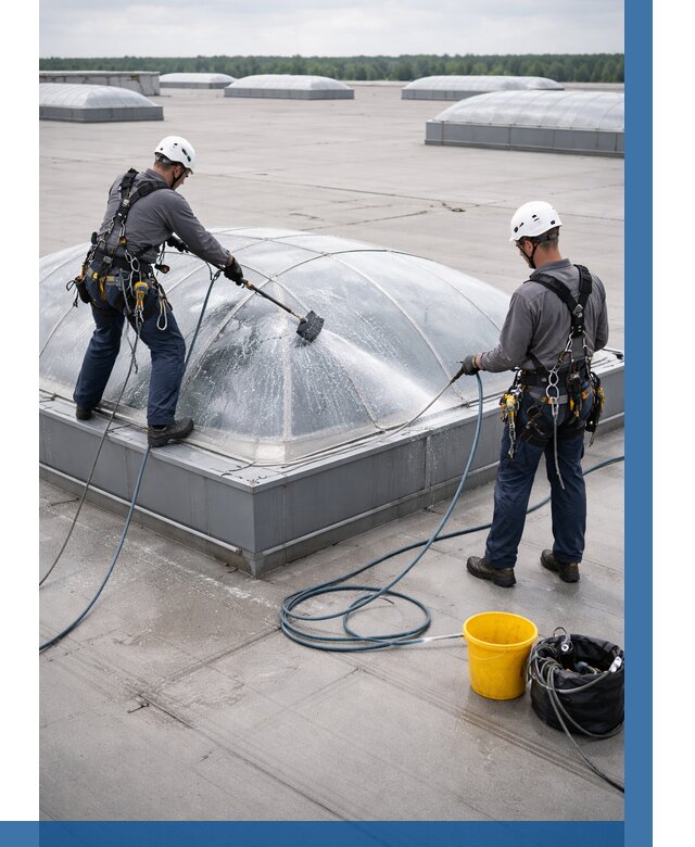 Мойка зенитных фонарей в Черемхове, заказать от 4692 р. | ВЫСОТНИК-Чрм