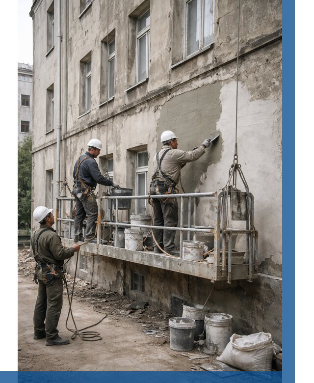 Капитальный ремонт фасада в Черемхове от 4379 р. | ВЫСОТНИК-Чрм