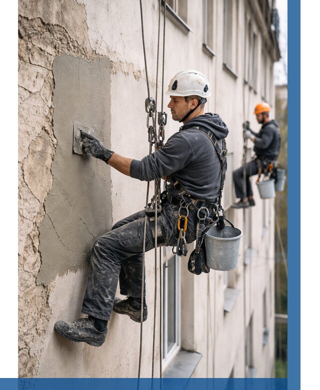 Восстановление штукатурки фасада в Черемхове от 1251 р. | ВЫСОТНИК-Чрм