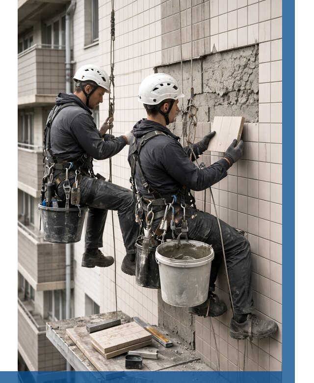 Ремонт облицовки фасада плиткой в Черемхове от 1877 р. | ВЫСОТНИК-Чрм