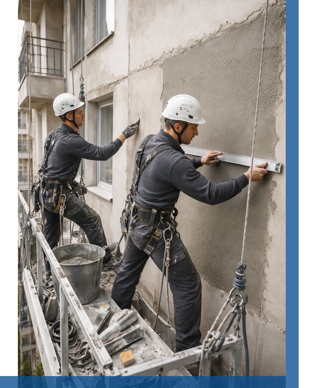 Штукатурка фасада на высоте в Черемхове от 938 р. | ВЫСОТНИК-Чрм