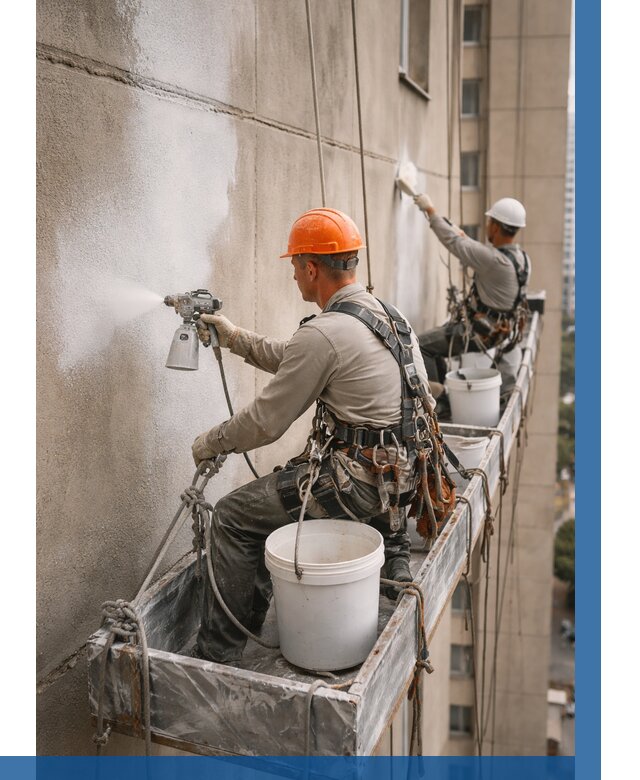 Грунтовка фасада на высоте в Черемхове от 125 р. | ВЫСОТНИК-Чрм