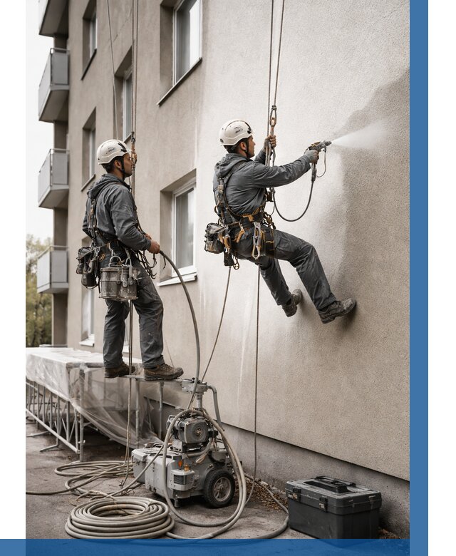 Безвоздушная покраска фасада в Черемхове от 229 р/м² | ВЫСОТНИК-Чрм