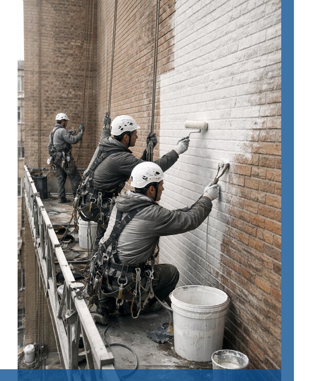 Покраска кирпичного фасада в Черемхове от 365 р. | ВЫСОТНИК-Чрм