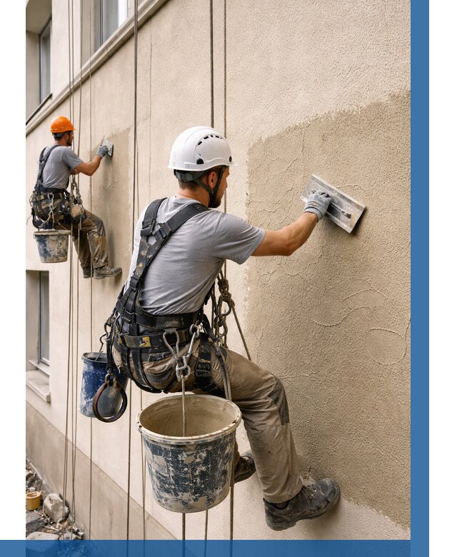 Декоративная штукатурка фасада в Черемхове от 1251 р. | ВЫСОТНИК-Чрм