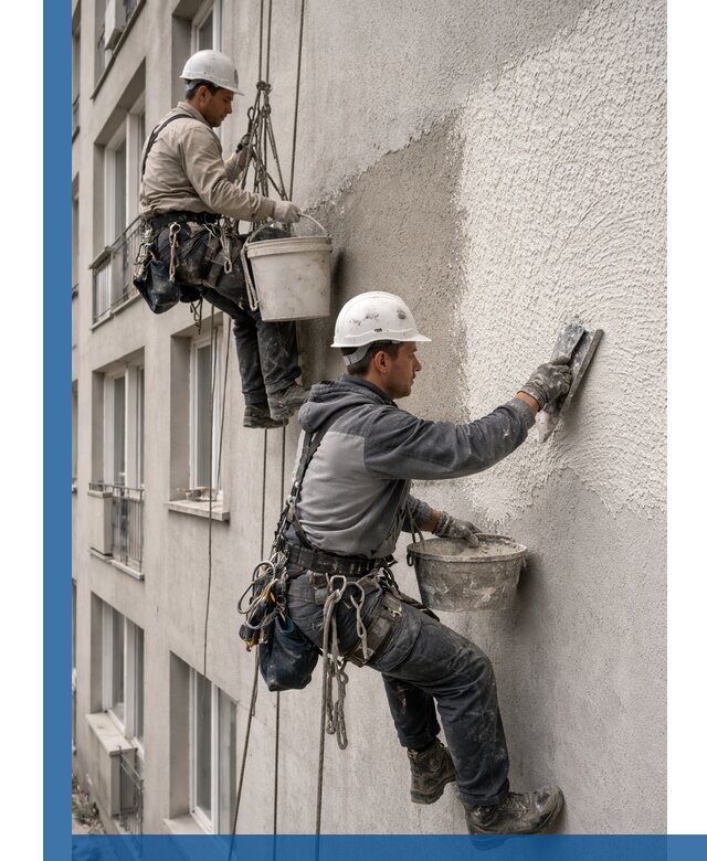 Нанесение декоративной штукатурки короед на фасад в Черемхове