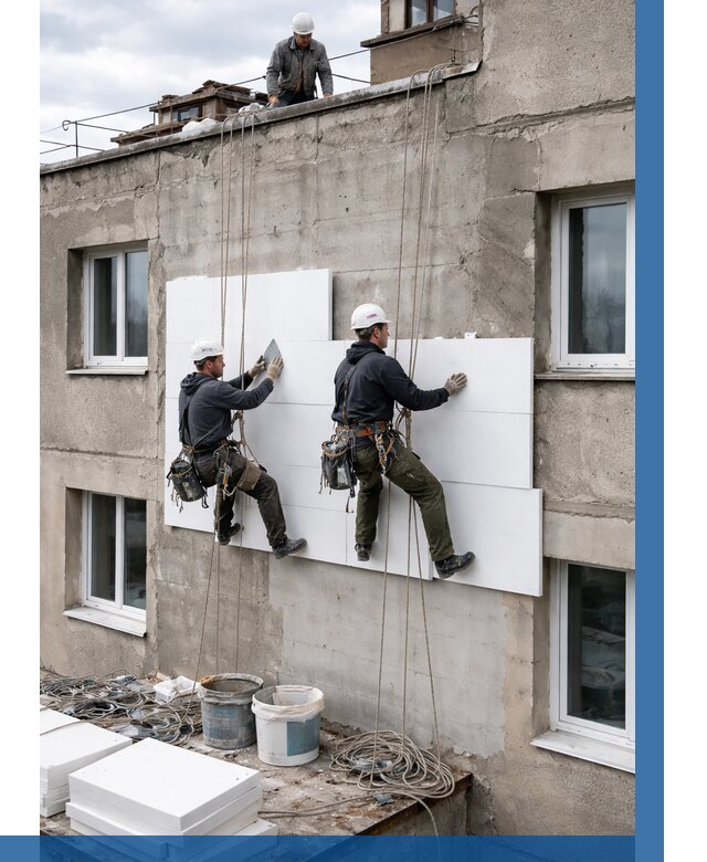 Утепление фасада пенополистиролом в Черемхове от 1877 р. | ВЫСОТНИК-Чрм