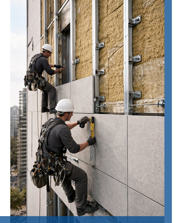 Монтаж вентилируемого фасада в Черемхове от 3649 р. | ВЫСОТНИК-Чрм