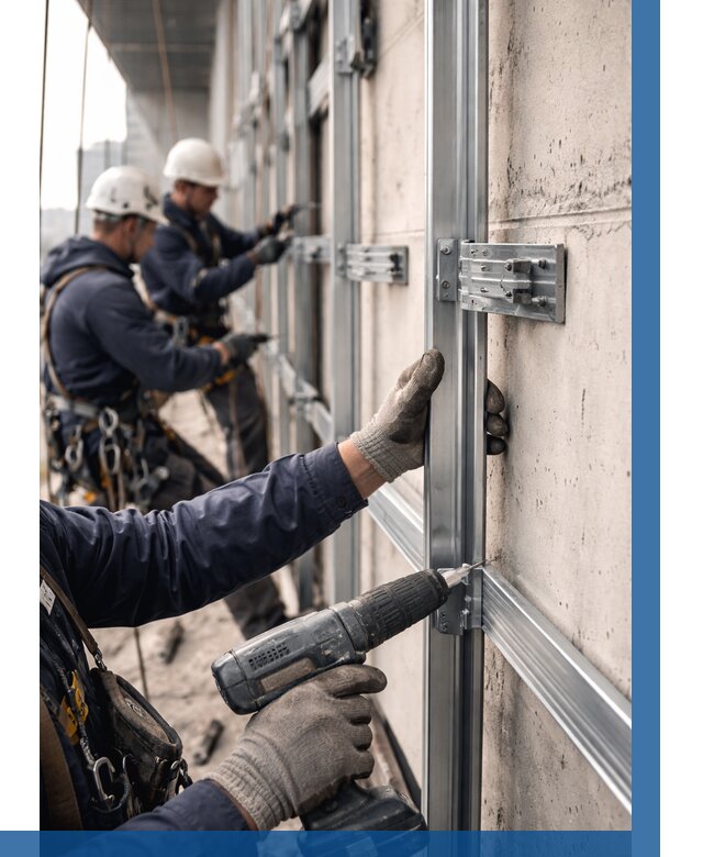 Монтаж подсистемы вентфасада в Черемхове от 886 р. | ВЫСОТНИК-Чрм