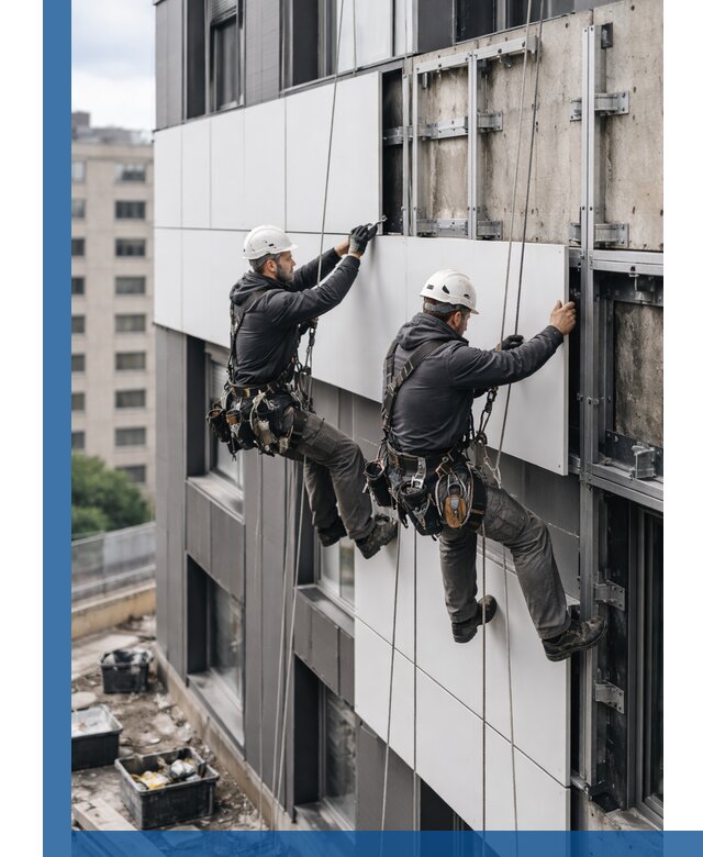 Монтаж композитных панелей фасада в Черемхове под ключ