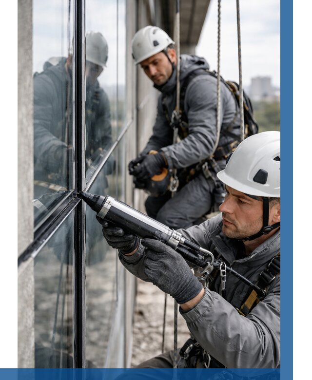 Герметизация витражных швов в Черемхове от 678 р. | ВЫСОТНИК-Чрм