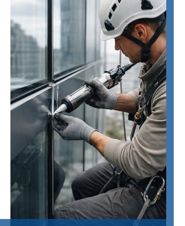 Герметизация стыков витража в Черемхове от 1251 р. | ВЫСОТНИК-Чрм