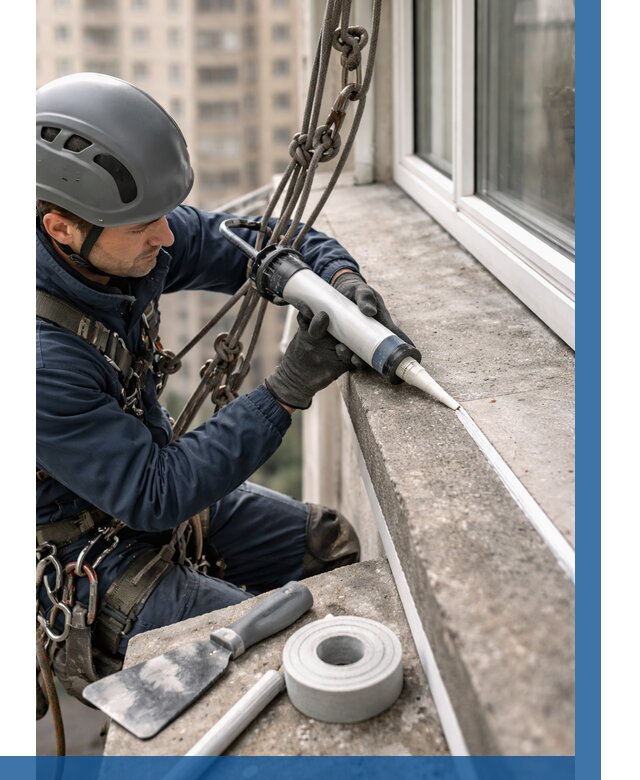 Герметизация балконного козырька в Черемхове от 4692 р. | ВЫСОТНИК-Чрм