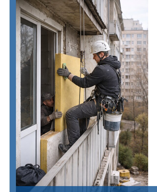 Профессиональное утепление балкона снаружи в Черемхове под ключ