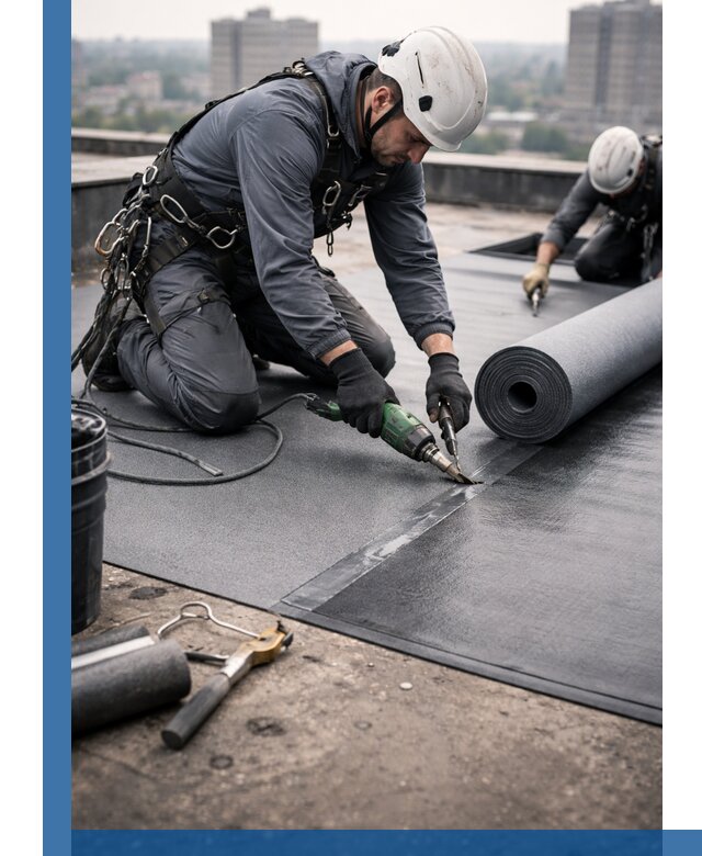 Ремонт мягкой кровли в Черемхове с выездом промальпинистов