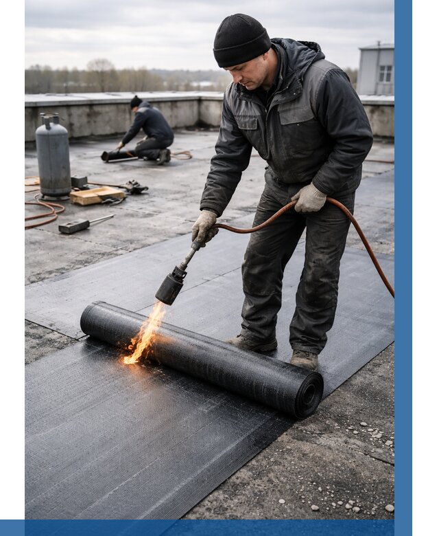 Ремонт наплавляемой кровли в Черемхове от 730 р. | ВЫСОТНИК-Чрм