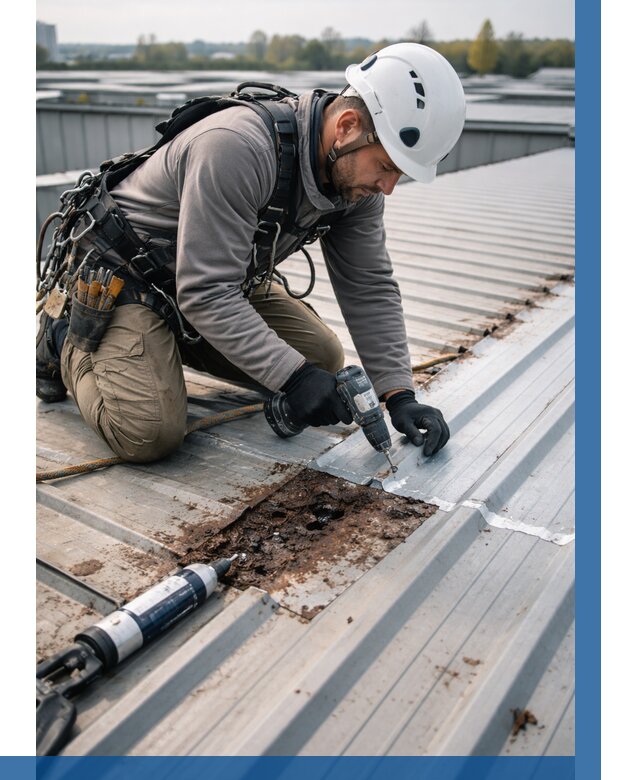 Ремонт профнастила на кровле в Черемхове от 730 р. | ВЫСОТНИК-Чрм