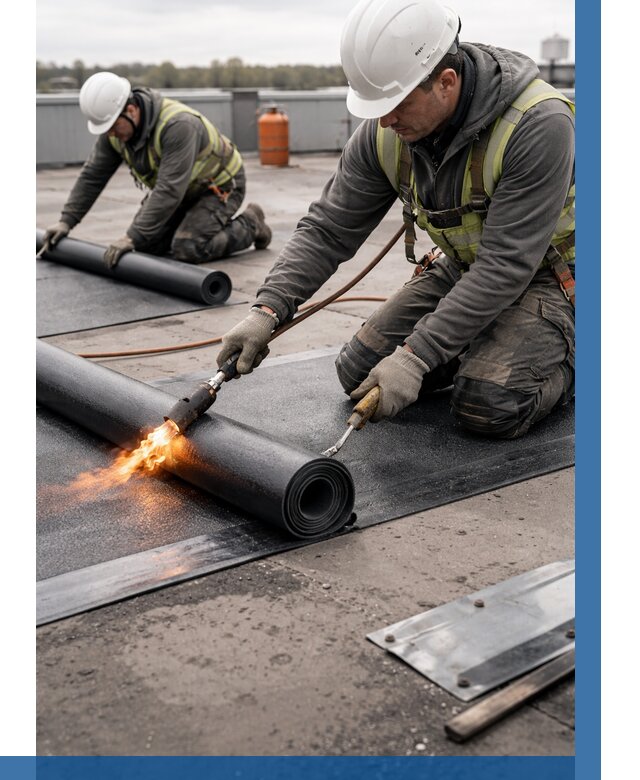 Монтаж наплавляемой кровли в Черемхове от 886 р. — ВЫСОТНИК-Чрм