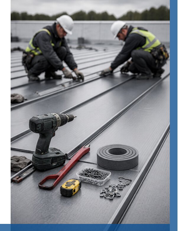 Монтаж фальцевой кровли в Черемхове от 1877 р. | ВЫСОТНИК-Чрм