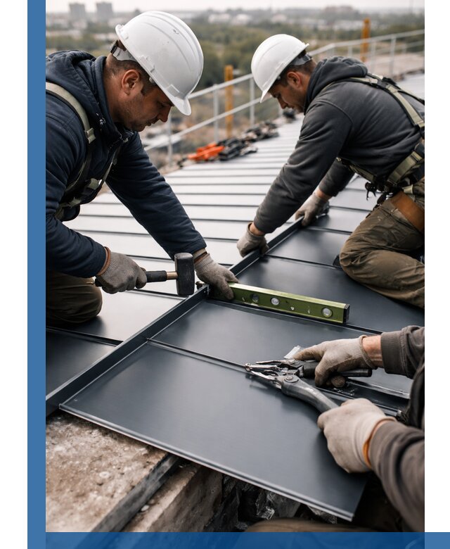 Монтаж фальцевой кровли в Черемхове для промышленных зданий