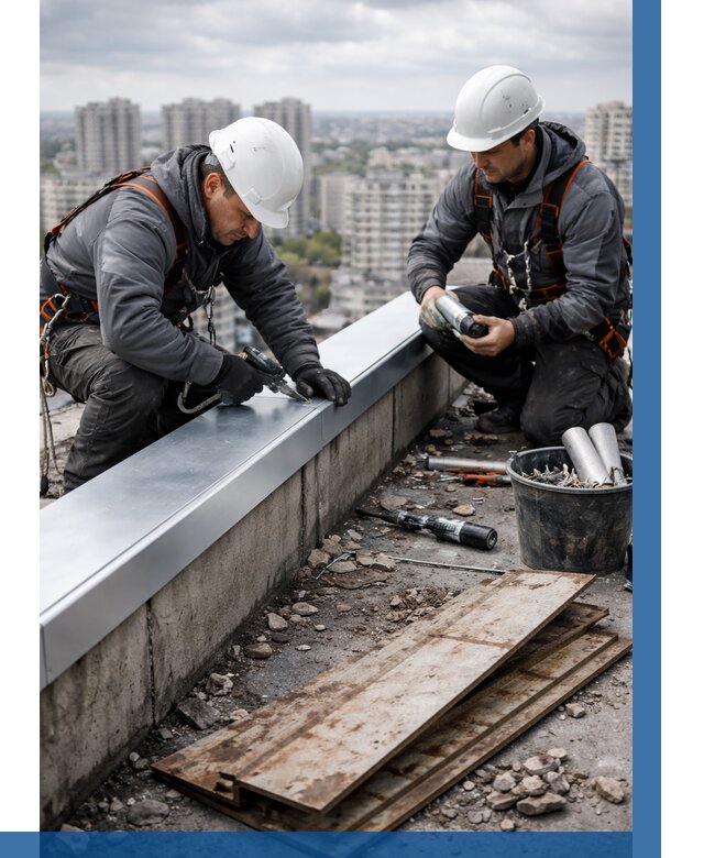 Замена парапетных крышек под ключ в Черемхове от 1251 р. | ВЫСОТНИК-Чрм