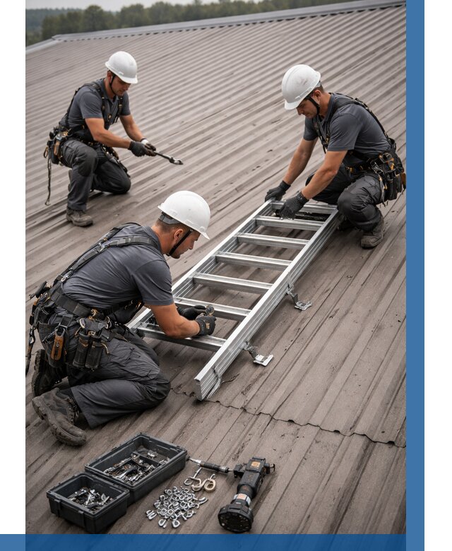 Монтаж кровельной лестницы в Черемхове от 4692 р. | ВЫСОТНИК-Чрм