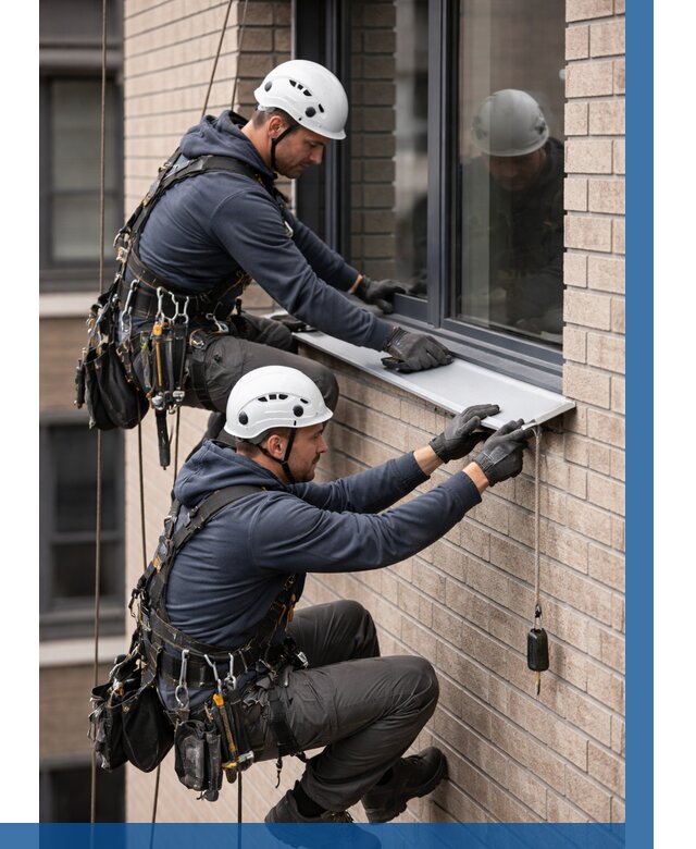 Монтаж оконных отливов под ключ в Черемхове от 3649 р. | ВЫСОТНИК-Чрм