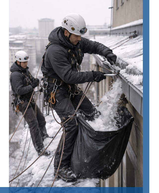 Аварийная очистка крыши в Черемхове под ключ от 313 р. | ВЫСОТНИК-Чрм