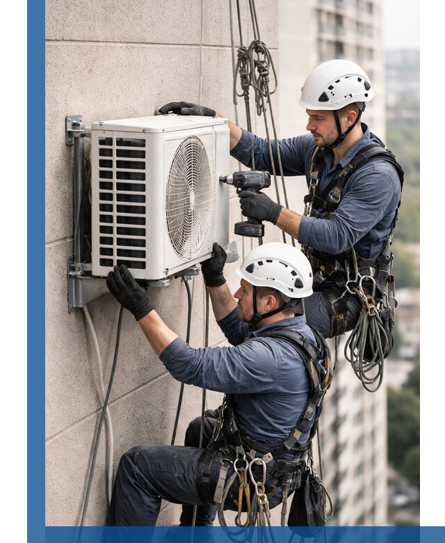 Монтаж внешнего блока кондиционера в Черемхове установка и крепление