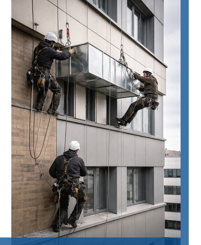 Монтаж воздуховодов на фасаде в Черемхове от 1564 р. | ВЫСОТНИК-Чрм