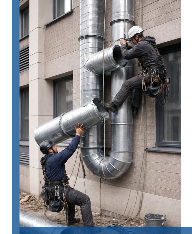 Монтаж фасадных воздуховодов в Черемхове с герметизацией и крепежом