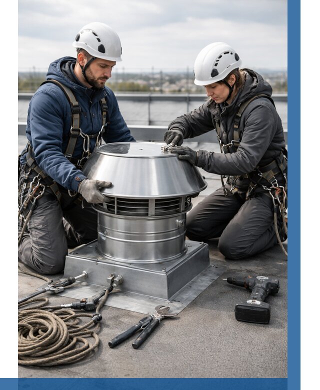 Установка дефлекторов на кровле в Черемхове от 4692 р. | ВЫСОТНИК-Чрм