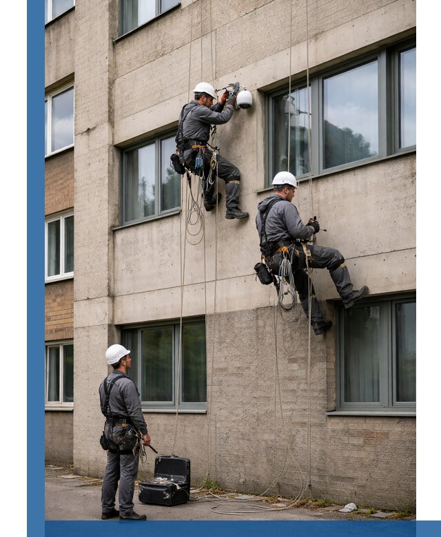 Монтаж фасадных камер видеонаблюдения в Черемхове под ключ