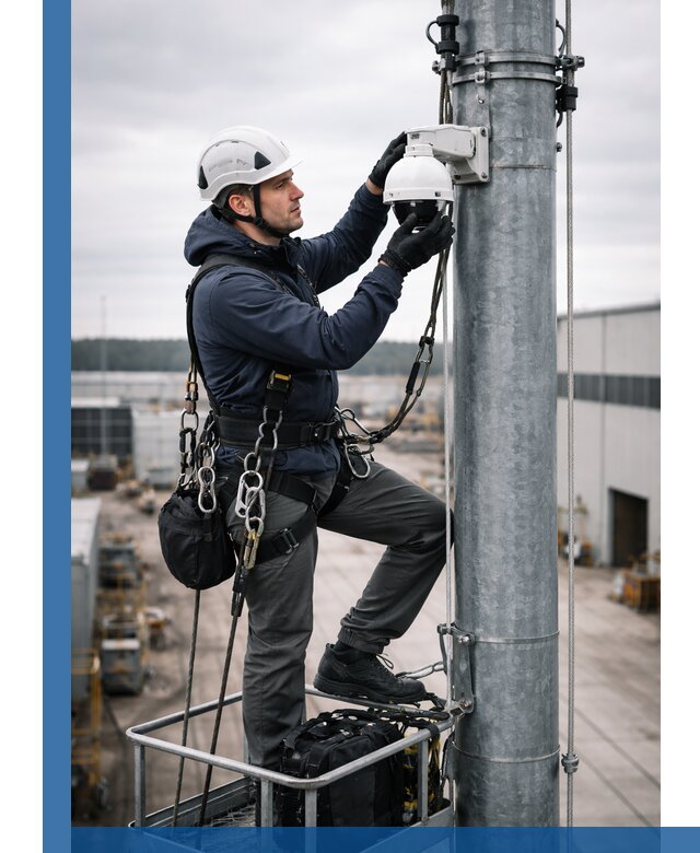 Профессиональная установка видеокамер на мачте в Черемхове