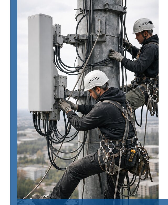 Монтаж оборудования связи на мачте в Черемхове с пусконаладкой