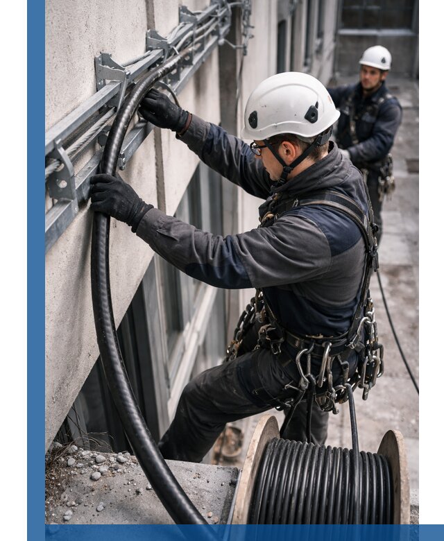 Протяжка кабеля питания на высоте в Черемхове с гарантией безопасности и качества