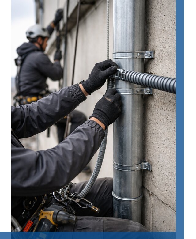 Монтаж гофры для кабеля в Черемхове от 313 р. | ВЫСОТНИК-Чрм