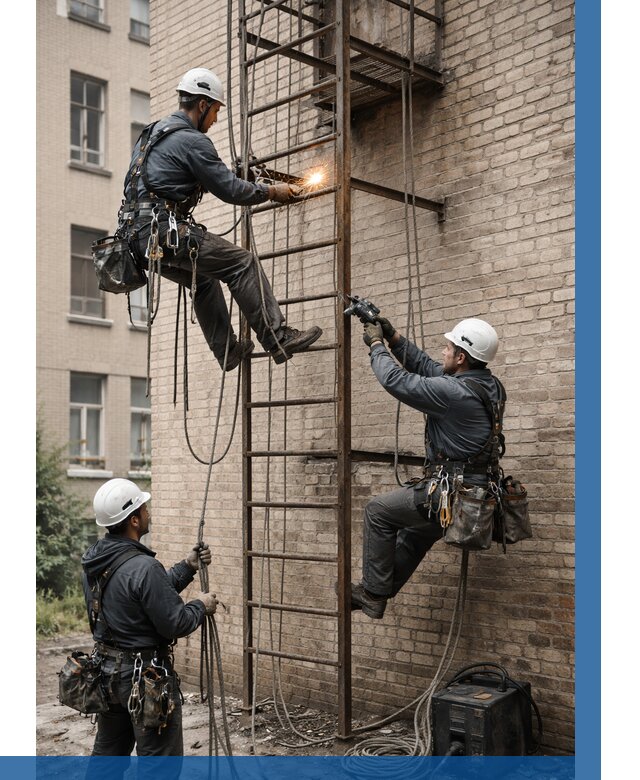 Ремонт пожарной лестницы в Черемхове от 7820 р. | ВЫСОТНИК-Чрм