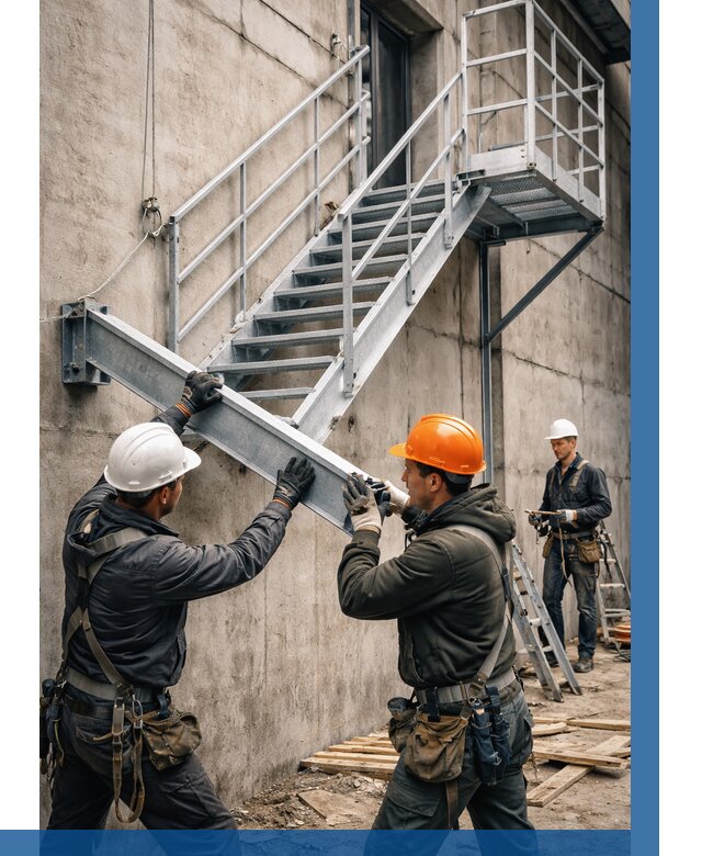 Монтаж металлических лестниц в Черемхове от 15639 р. | ВЫСОТНИК-Чрм