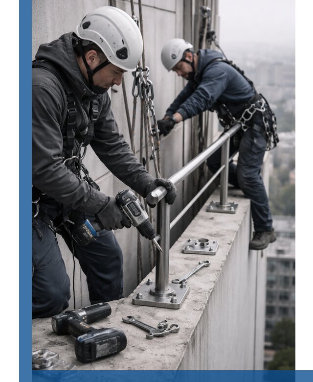 Монтаж перил на высоте в Черемхове для жилых и промобъектов