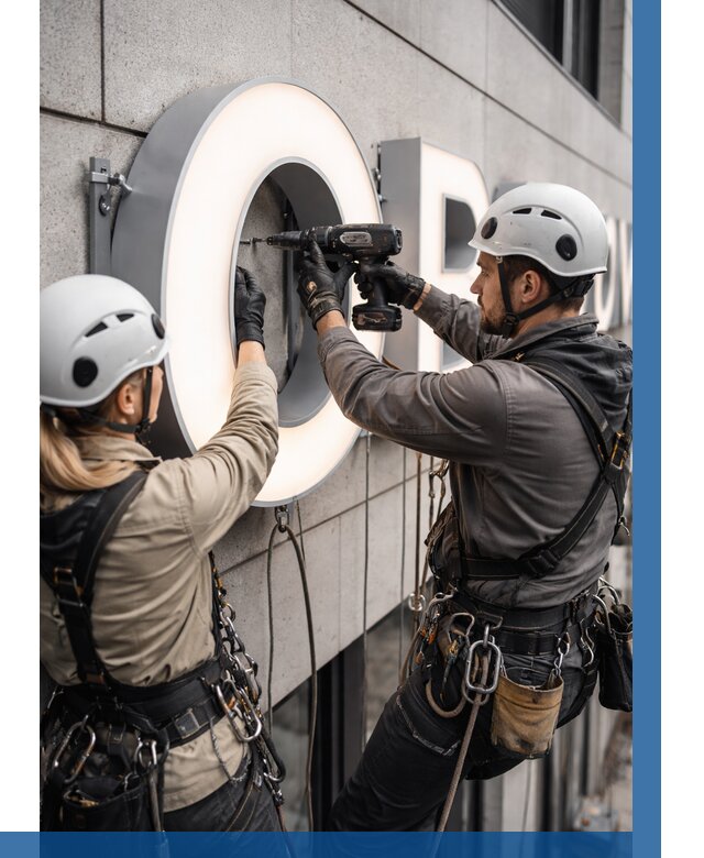 Монтаж световых букв в Черемхове от 3128 р. под ключ ВЫСОТНИК-Чрм