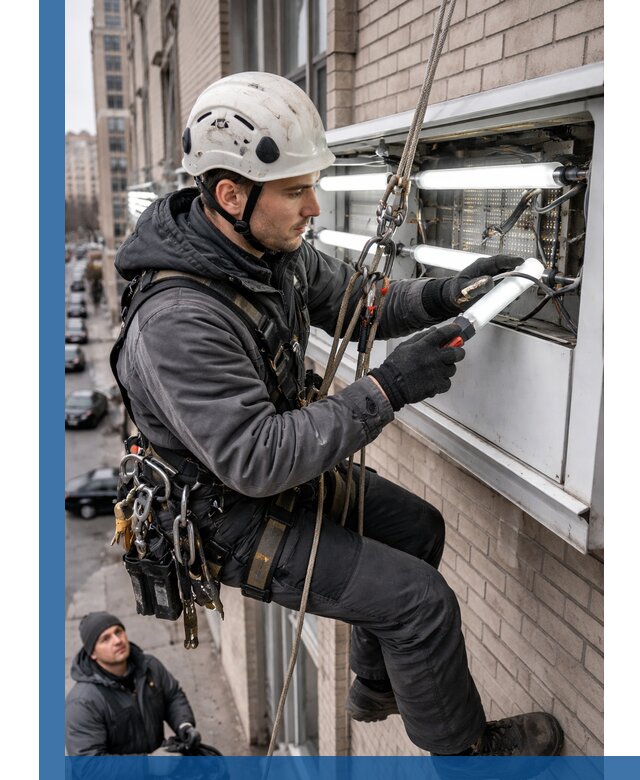Профессиональная замена ламп в наружной вывеске в Черемхове