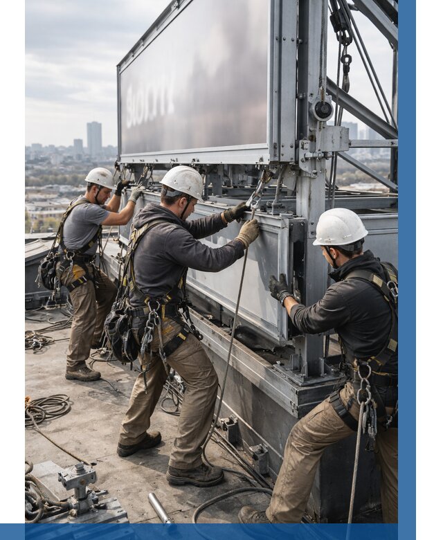 Монтаж крышной рекламной конструкции в Черемхове от 62556 р.|ВЫСОТНИК-Чрм