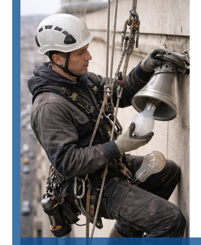 Замена ламп на высоте в Черемхове профессионально и быстро