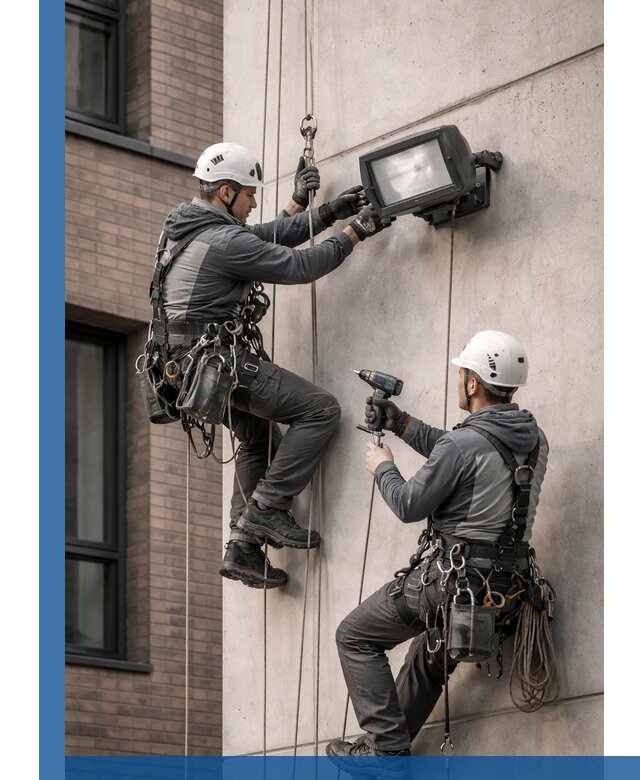 Профессиональный монтаж фасадных прожекторов в Черемхове под ключ